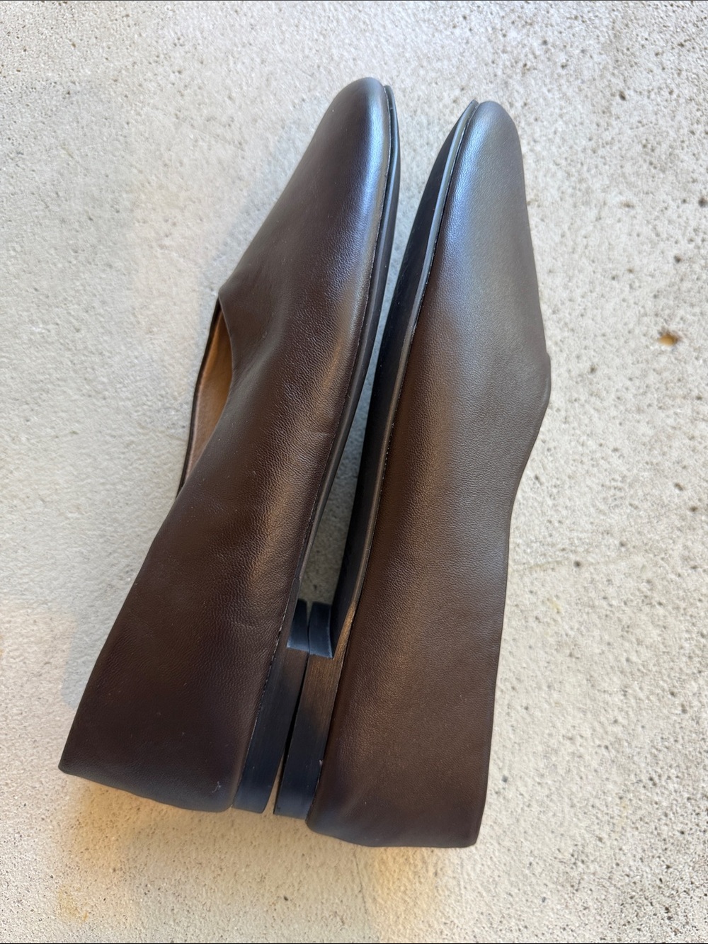 Tony Bianco Dark Brown Leather Slip-On Flats - Picture 3 of 3
